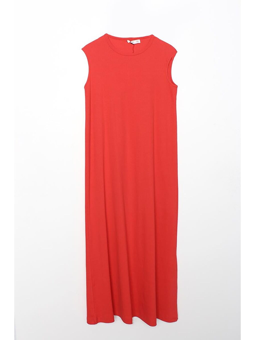 Kırmızı Nar Çiçeği-Pamuklu Fitilli Kolsuz İçlik Elbise-5