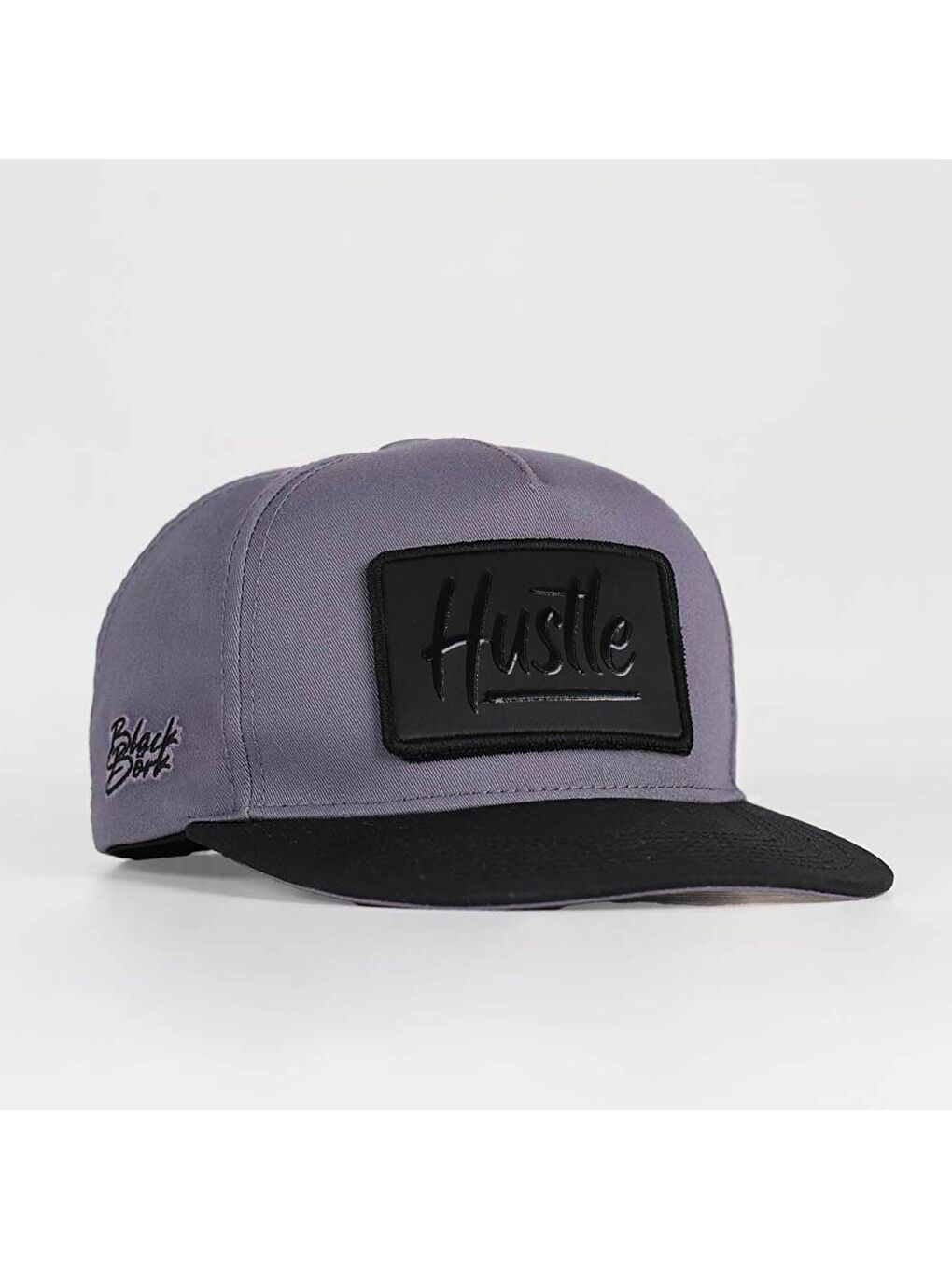 V2 Hustle Logolu Siyah-Gri Hip Hop Şapka