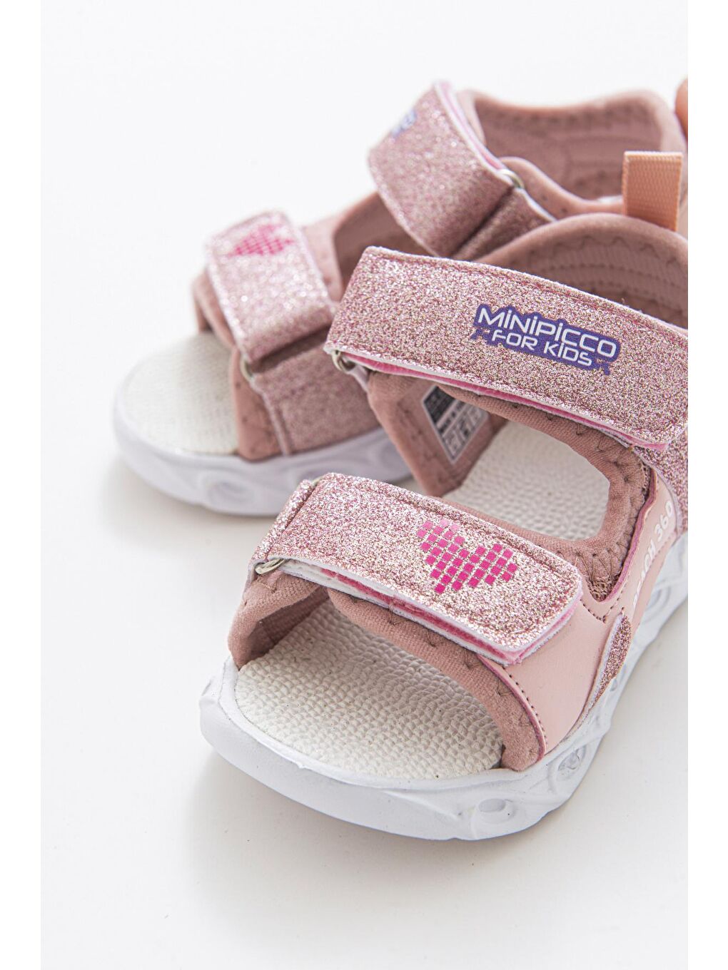 Pembe Kız Çocuk Pudra Işıklı Anatomik Hafif Spor Sandalet-2