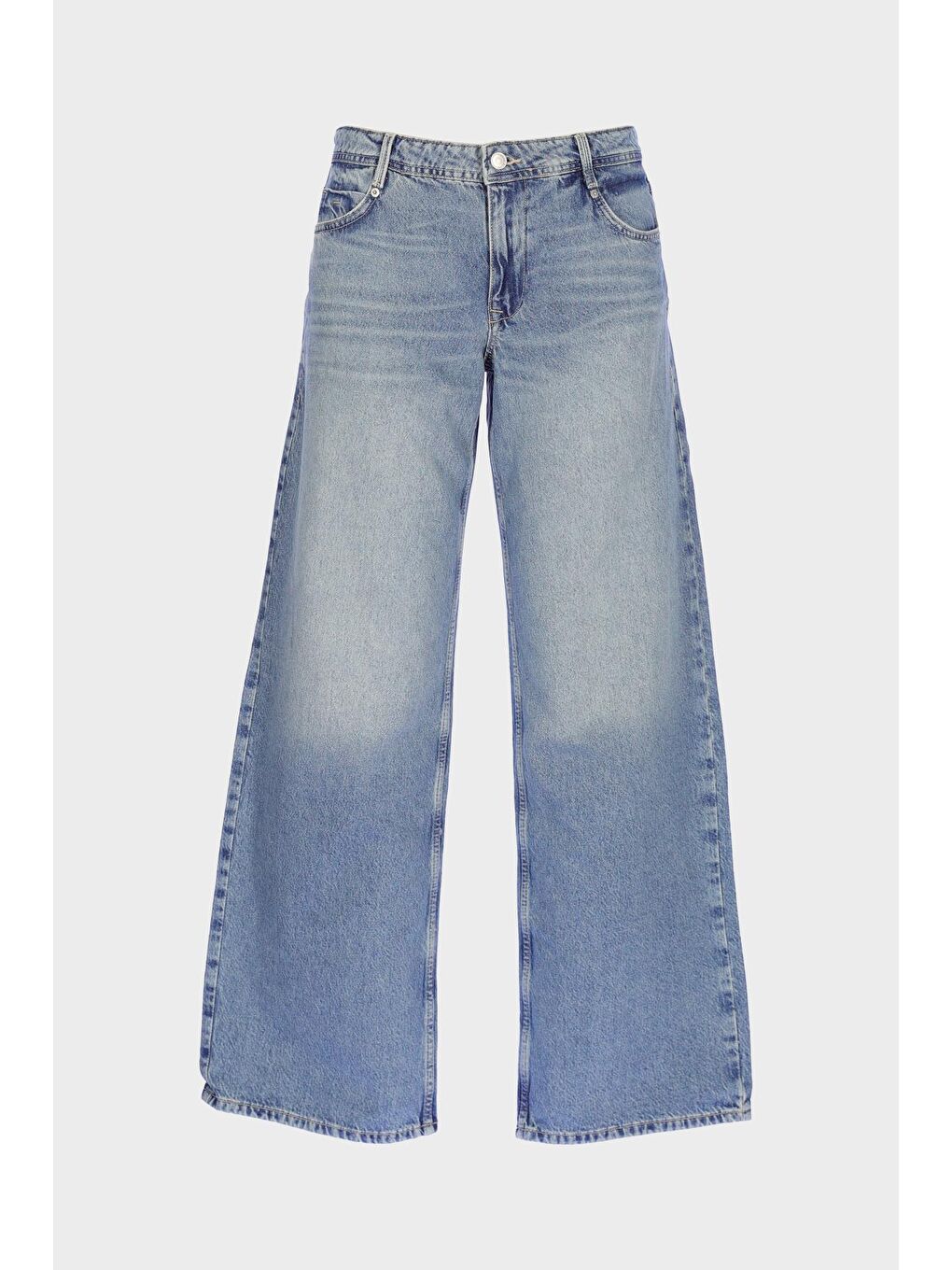 Cross Jeans Weslie Açık Mavi Normal Bel Patı Fermuarlı Wideleg Jean Pantolon C 4530-110
