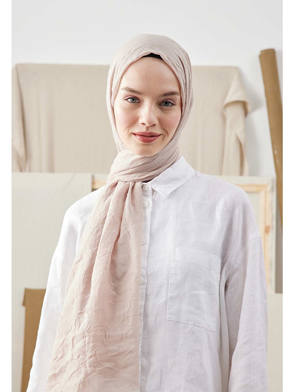 Bej Bambu Şal Nude-2