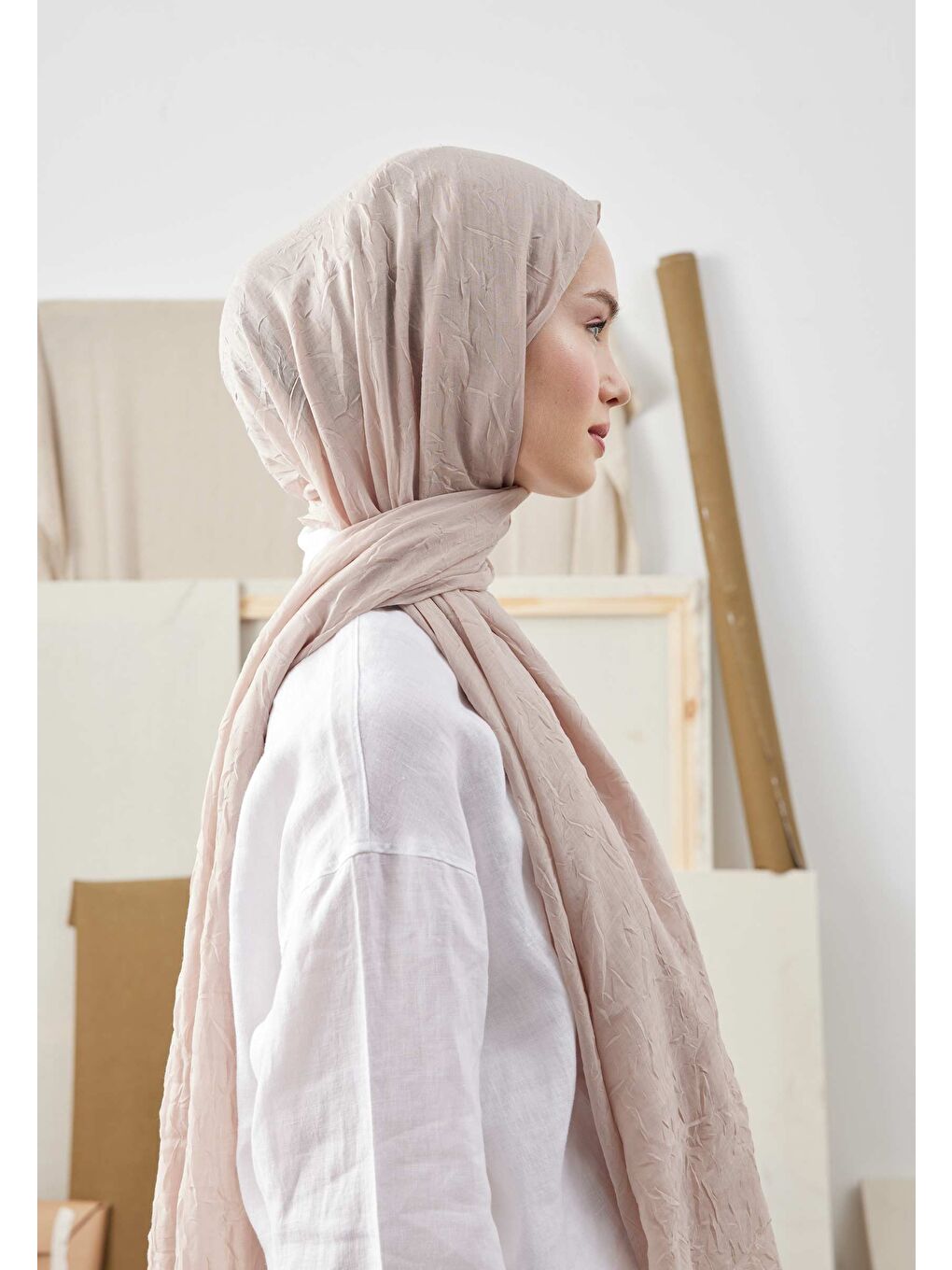 Bej Bambu Şal Nude-3