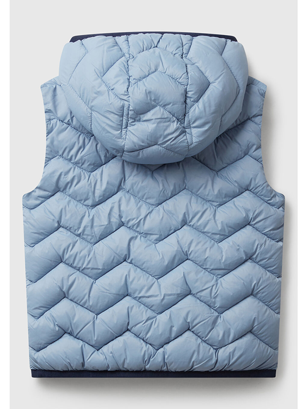 Erkek Çocuk Açık Mavi Logo Detaylı Kapüşonlu Yelek-1