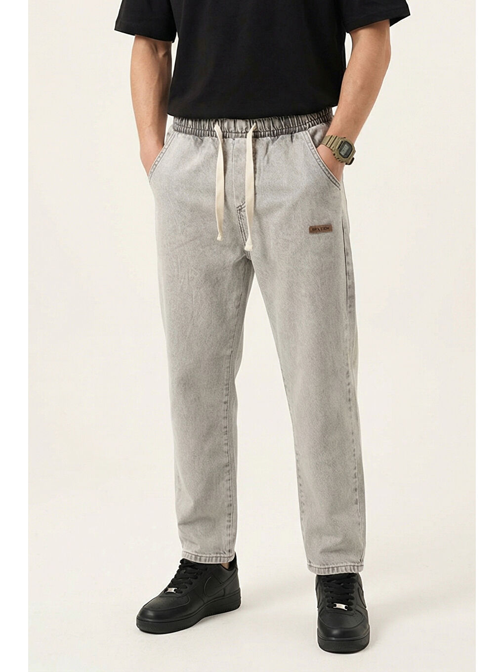 Bej Erkek Rahat Kesim Baggy Jean Pantolon 30073 - Taş-3