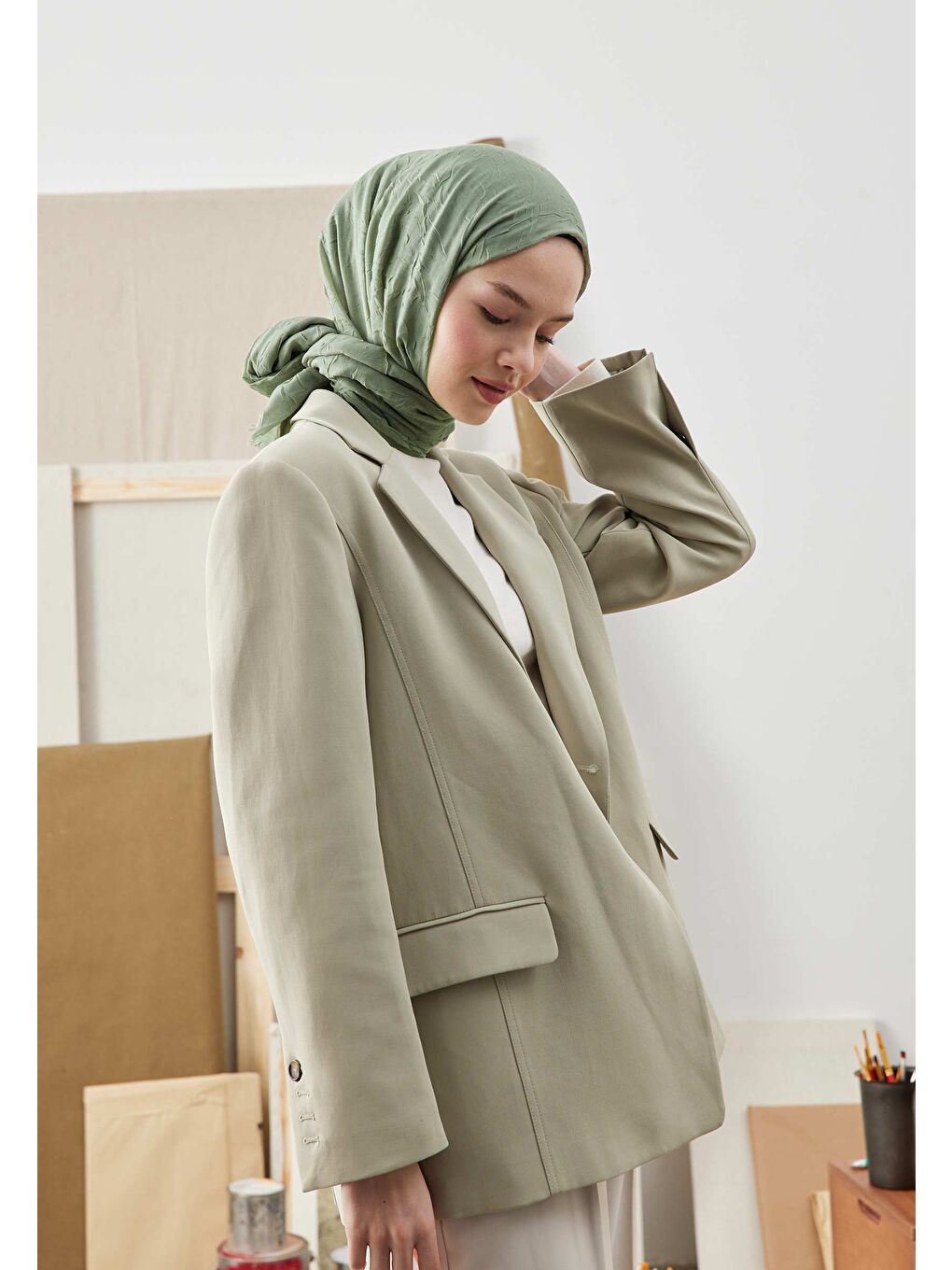 Bambu Şal Mint Yeşili-2