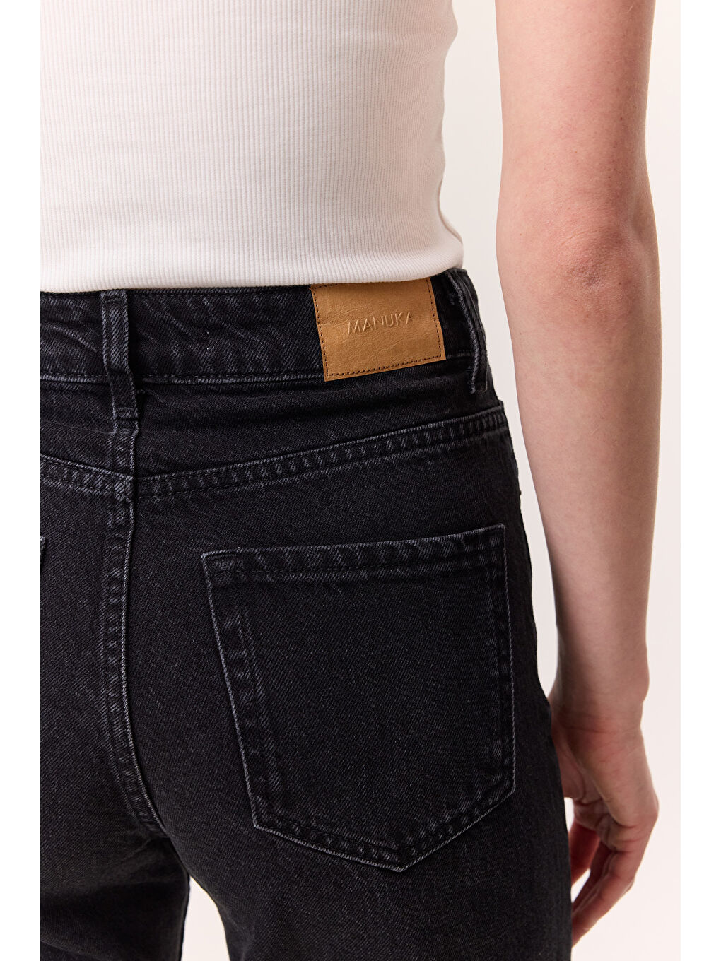 Yüksek Bel Straıght Fıt Jean Siyah-5