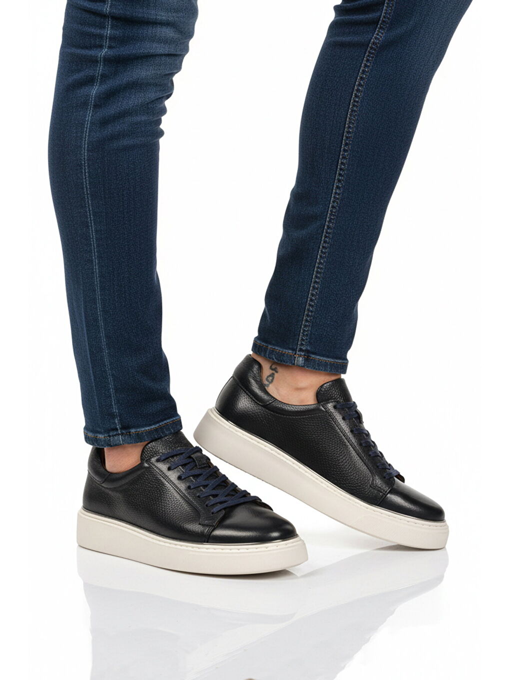 Premium Lacivert Hakiki Deri Erkek Casual Ayakkabı 2689 M