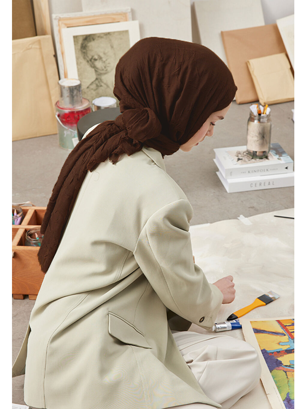 Kahverengi Bambu Şal Kakao-2