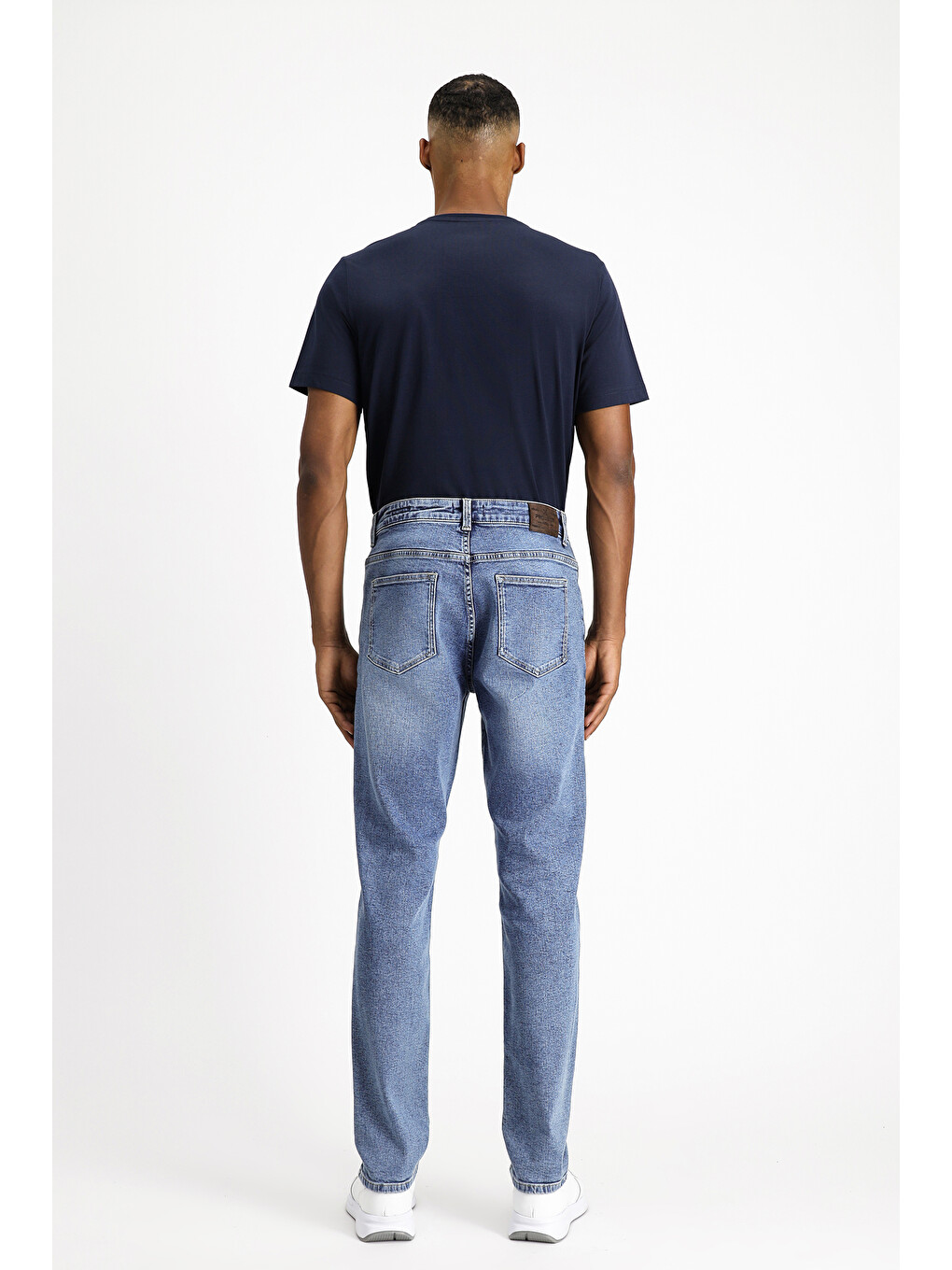 Lacivert Slim Fit Dar Kesim Elastanlı Denim Jean Pantolon-4