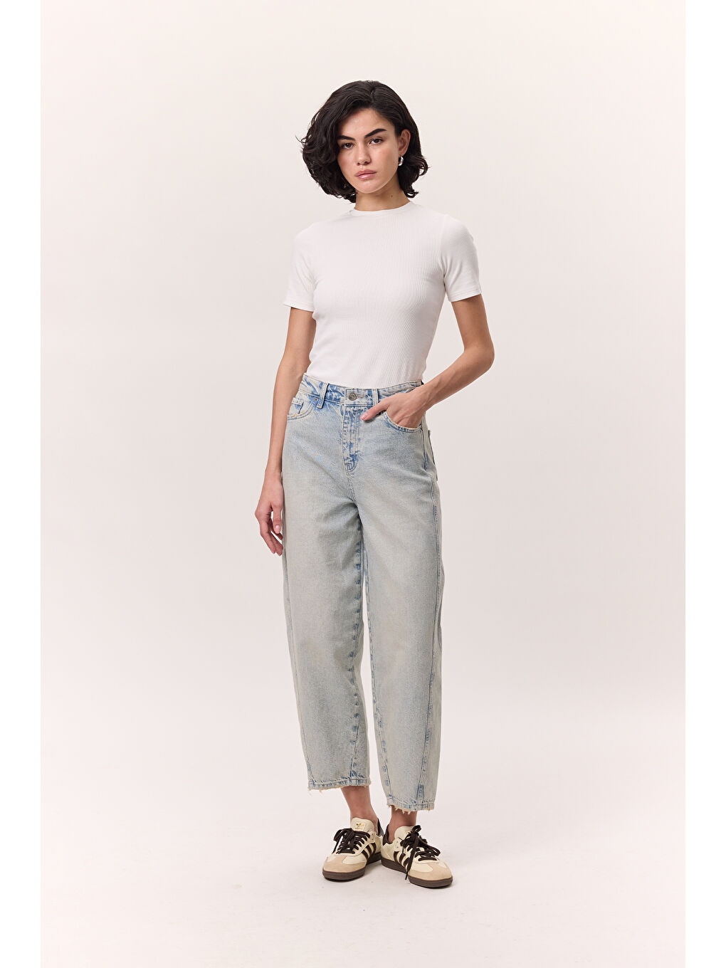 Bol Baggy Fıt Jean Açık Mavi-3