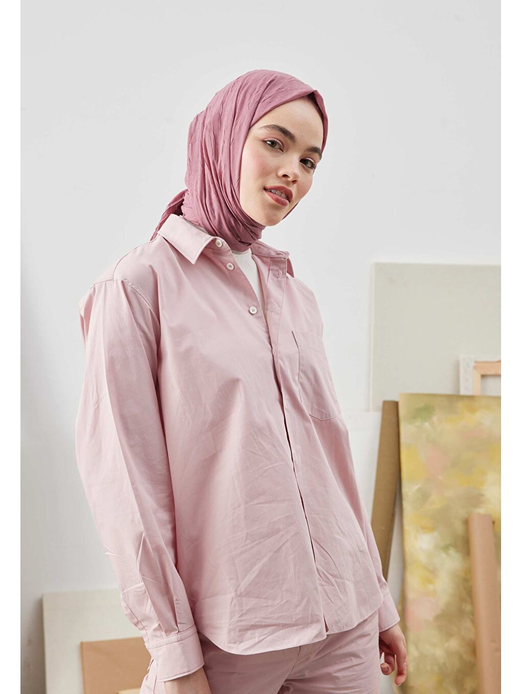 Bambu Şal Gül Pembe-2