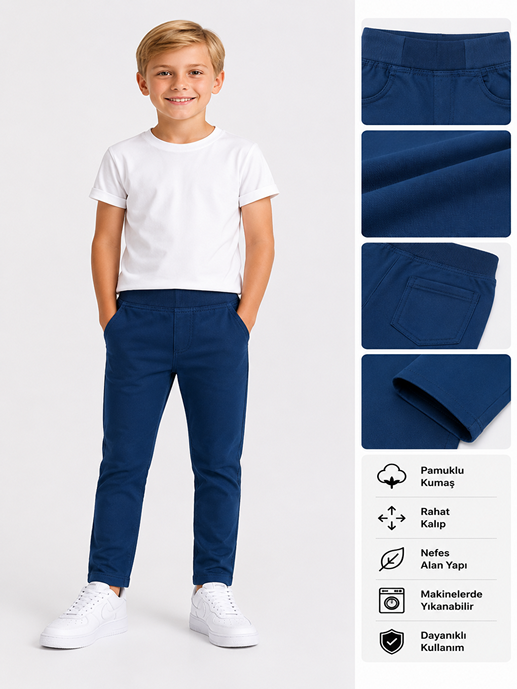 İndigo Erkek Çocuk Okul Pantolonu Unisex