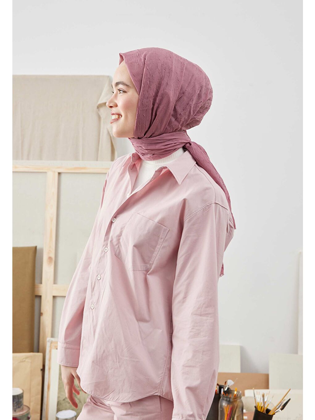 Bambu Şal Gül Pembe-3