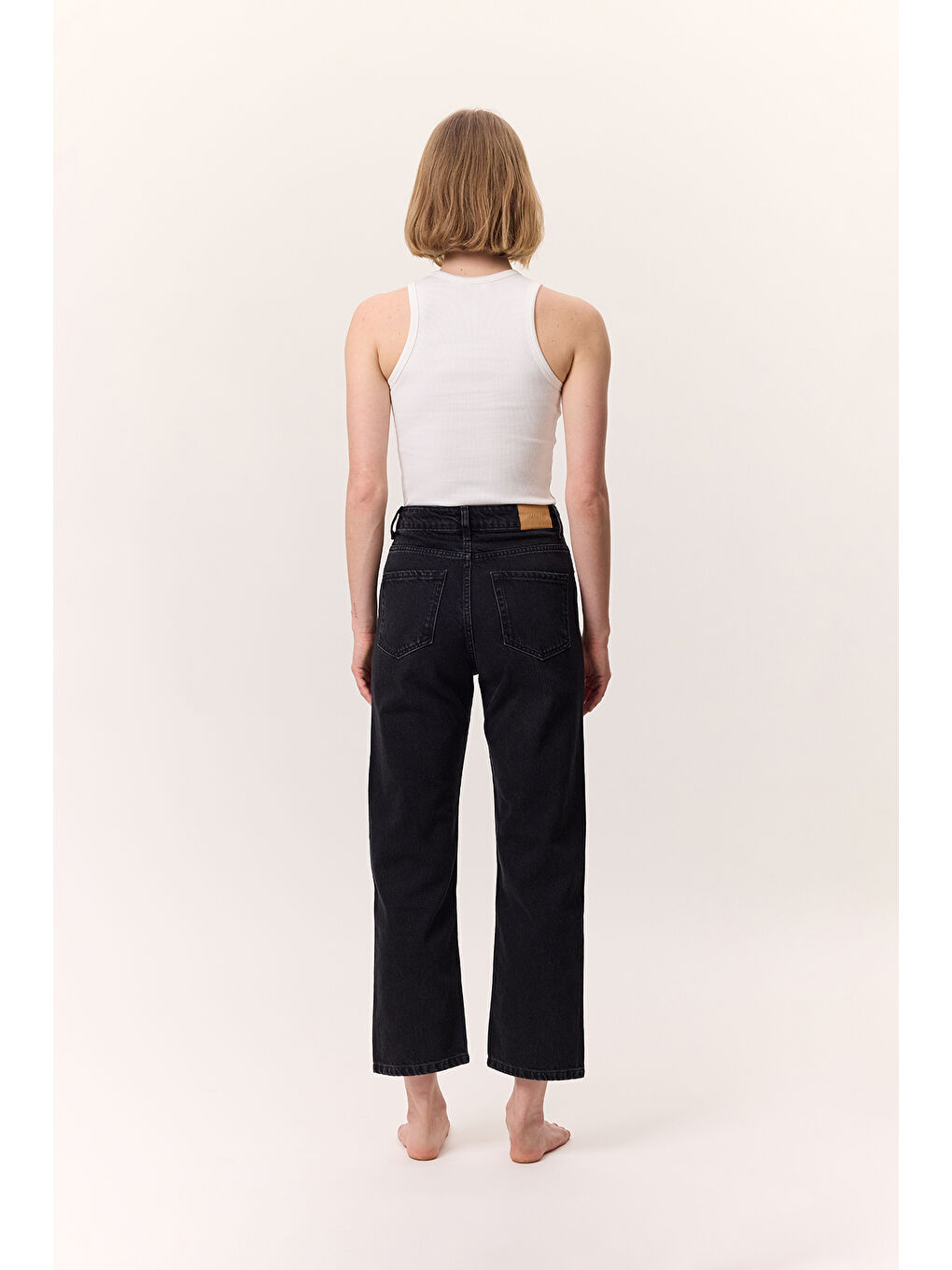 Yüksek Bel Straıght Fıt Jean Siyah-7
