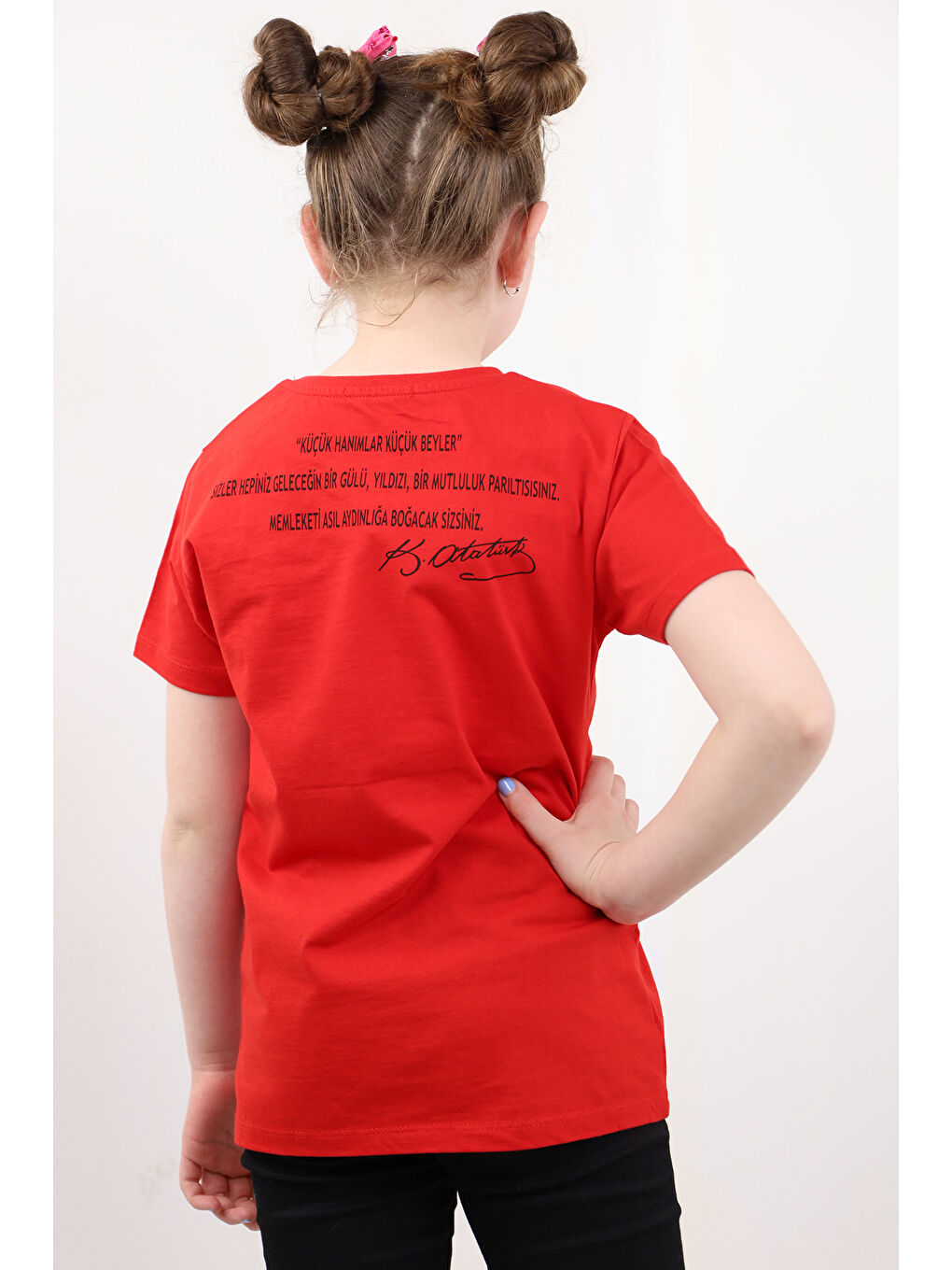 Kırmızı Unisex Çocuk 23 Nisan Baskılı Tişört-2