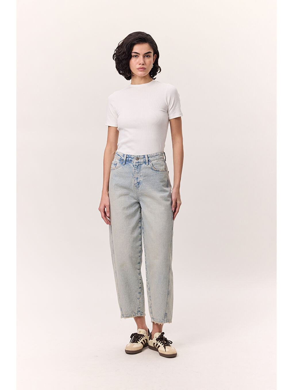 Bol Baggy Fıt Jean Açık Mavi-4