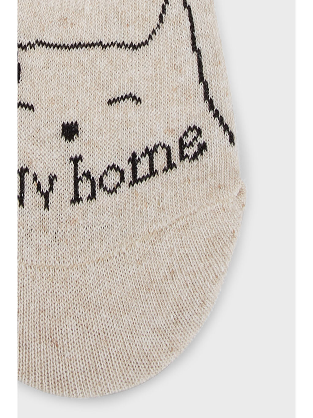 Bej Desenli Yumuşak Pamuklu Örme Babet Çorap 0070005-1