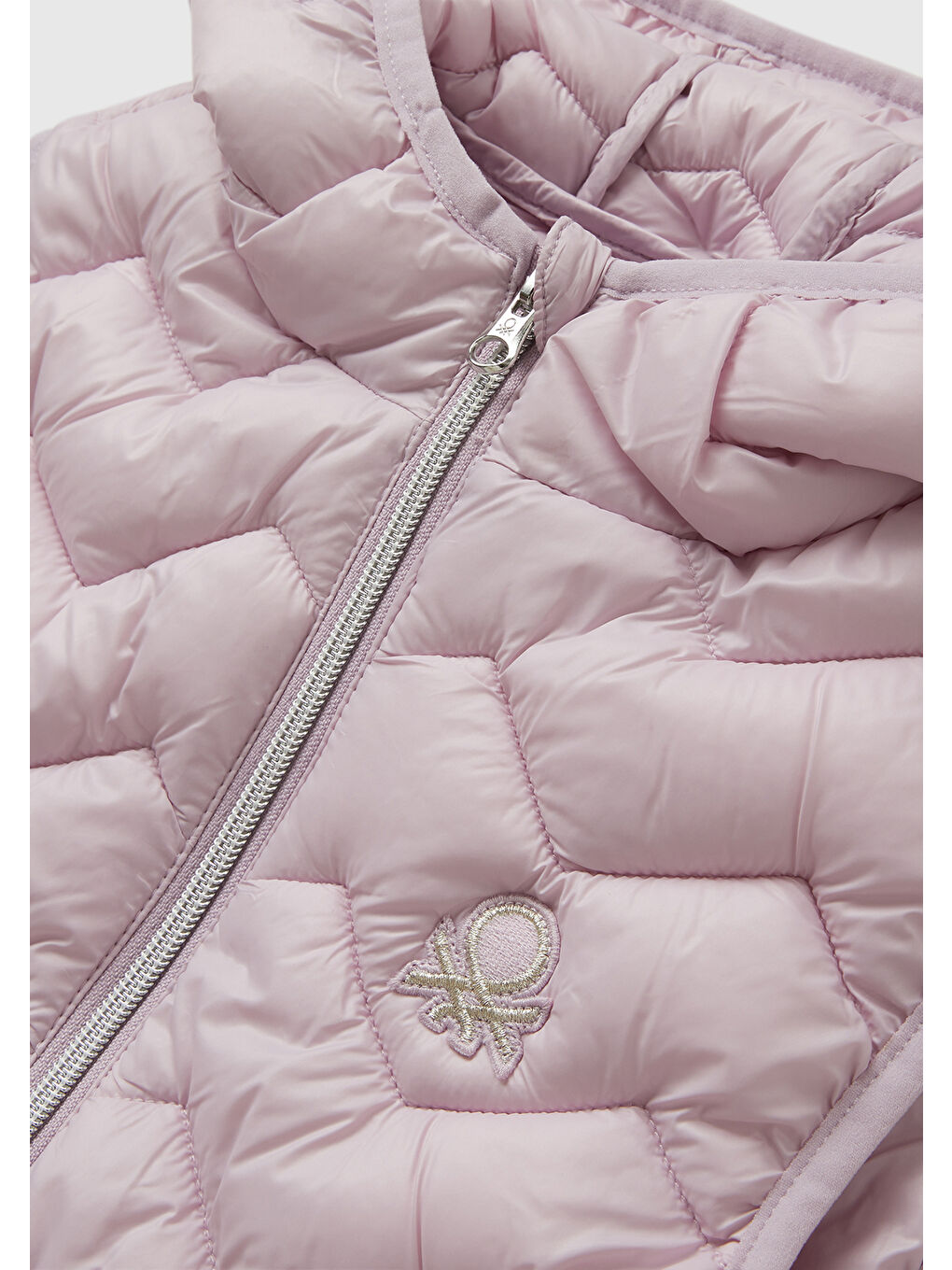 Kız Çocuk Lila Simli Logo Detaylı Kapüşonlu Yelek-2