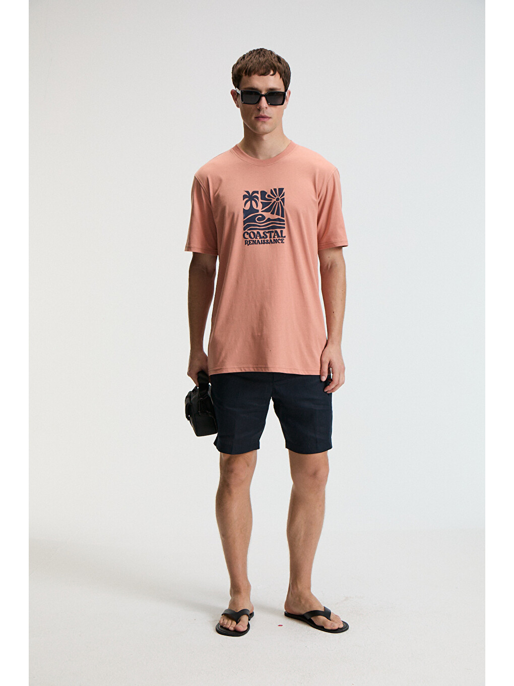 Turuncu Sweet Erkek %100 Pamuk Oversize Fit Baskılı Kısa Kollu Yuvarlak Yakalı Yavruagzı T-shirt-2