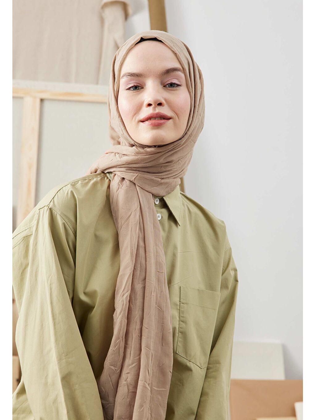 Kahverengi Bambu Şal Sütlü Kahve-1