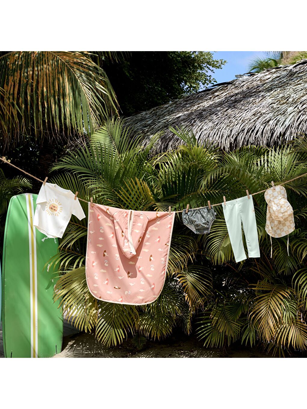 Karışık Dolphin UV Korumalı Plaj Çocuk Panço Peach-6