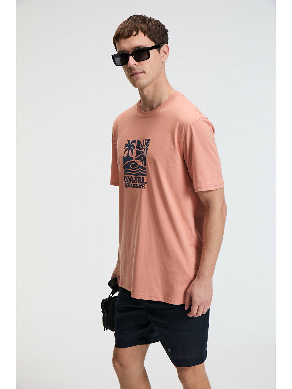 Turuncu Sweet Erkek %100 Pamuk Oversize Fit Baskılı Kısa Kollu Yuvarlak Yakalı Yavruagzı T-shirt-3
