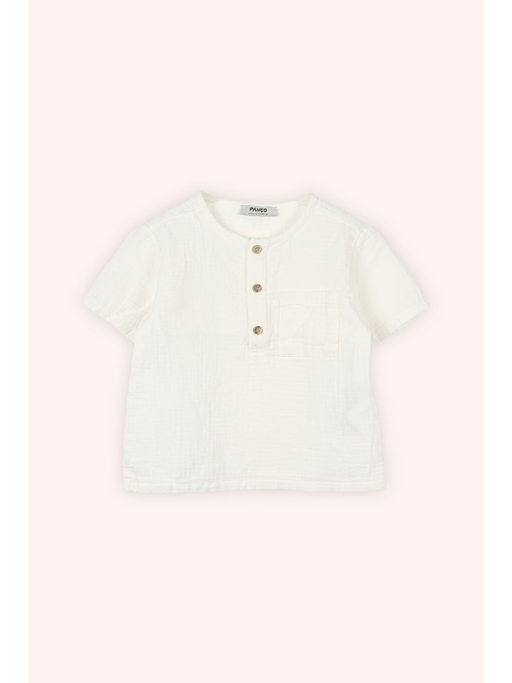 Erkek Çocuk Kısa Kollu Gömlek Ekru