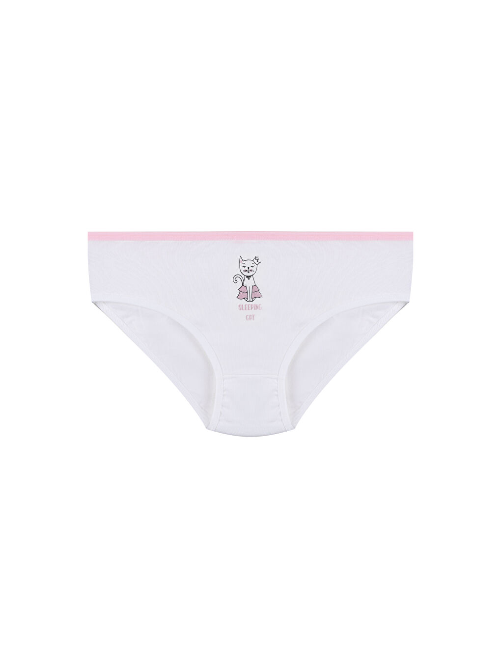 Beyaz Kız Çocuk 6'lı Sevimli Fare Desenli Slip-1