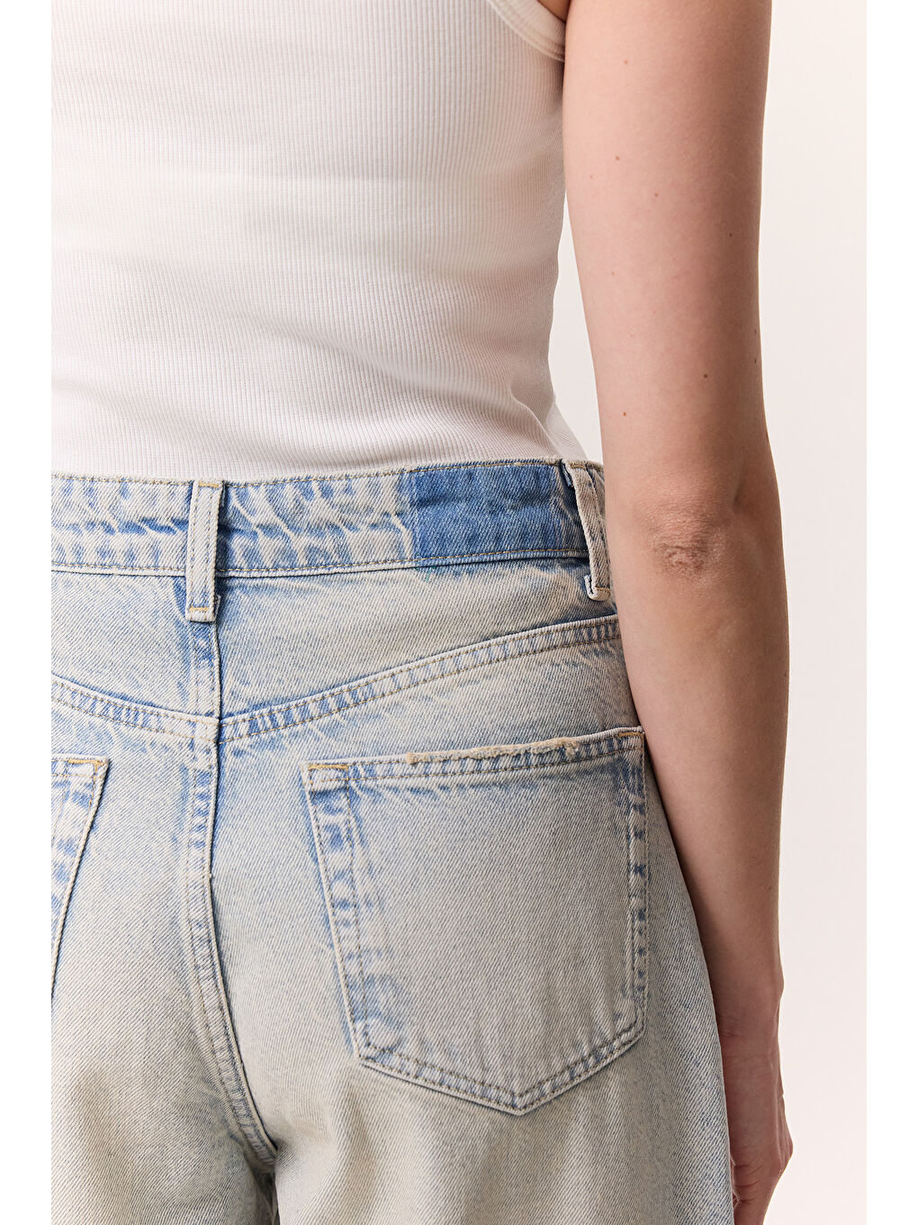 Bol Baggy Fıt Jean Açık Mavi-7