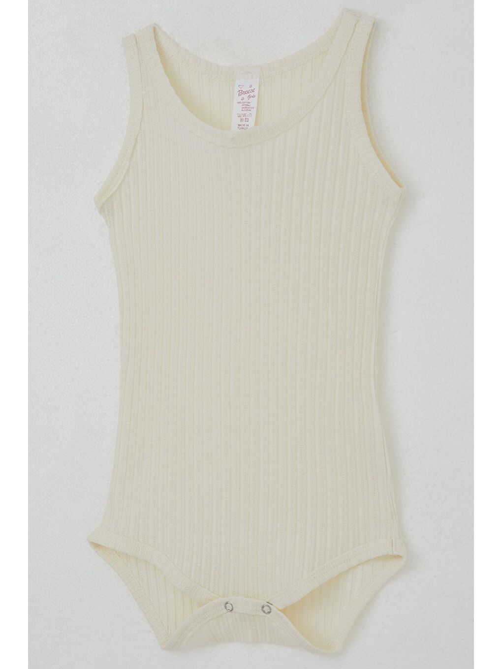 Kız Bebek Çıtçıtlı Atlet Zıbın Body Jakarlı Ekru (9 Ay-3 Yaş)-2