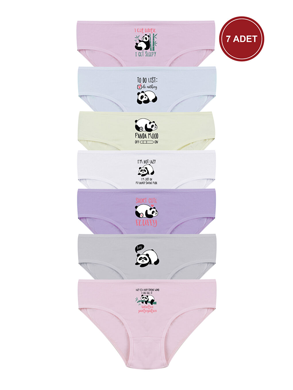 Pembe Kız Çocuk 6'lı Sevimli Fare Desenli Slip