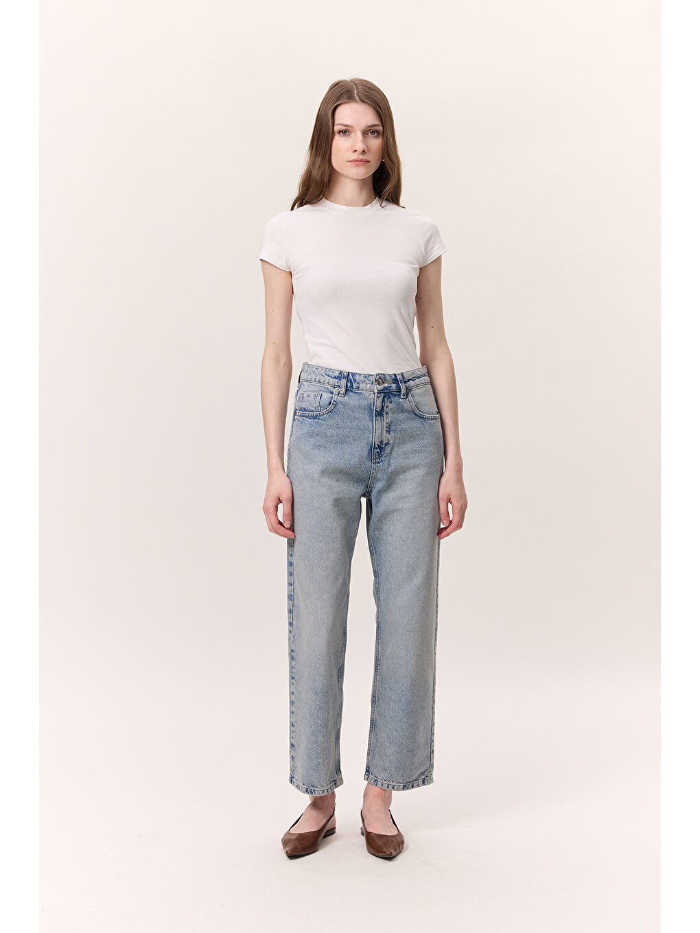 Yüksek Bel Straıght Fıt Jean Açık Mavi-3