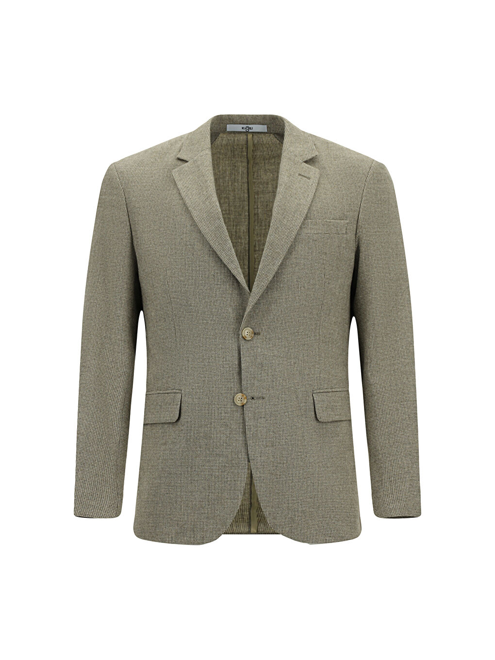 Bej 4 Drop Relaxed Fit Rahat Kesim Desenli Yünlü Ceket-7