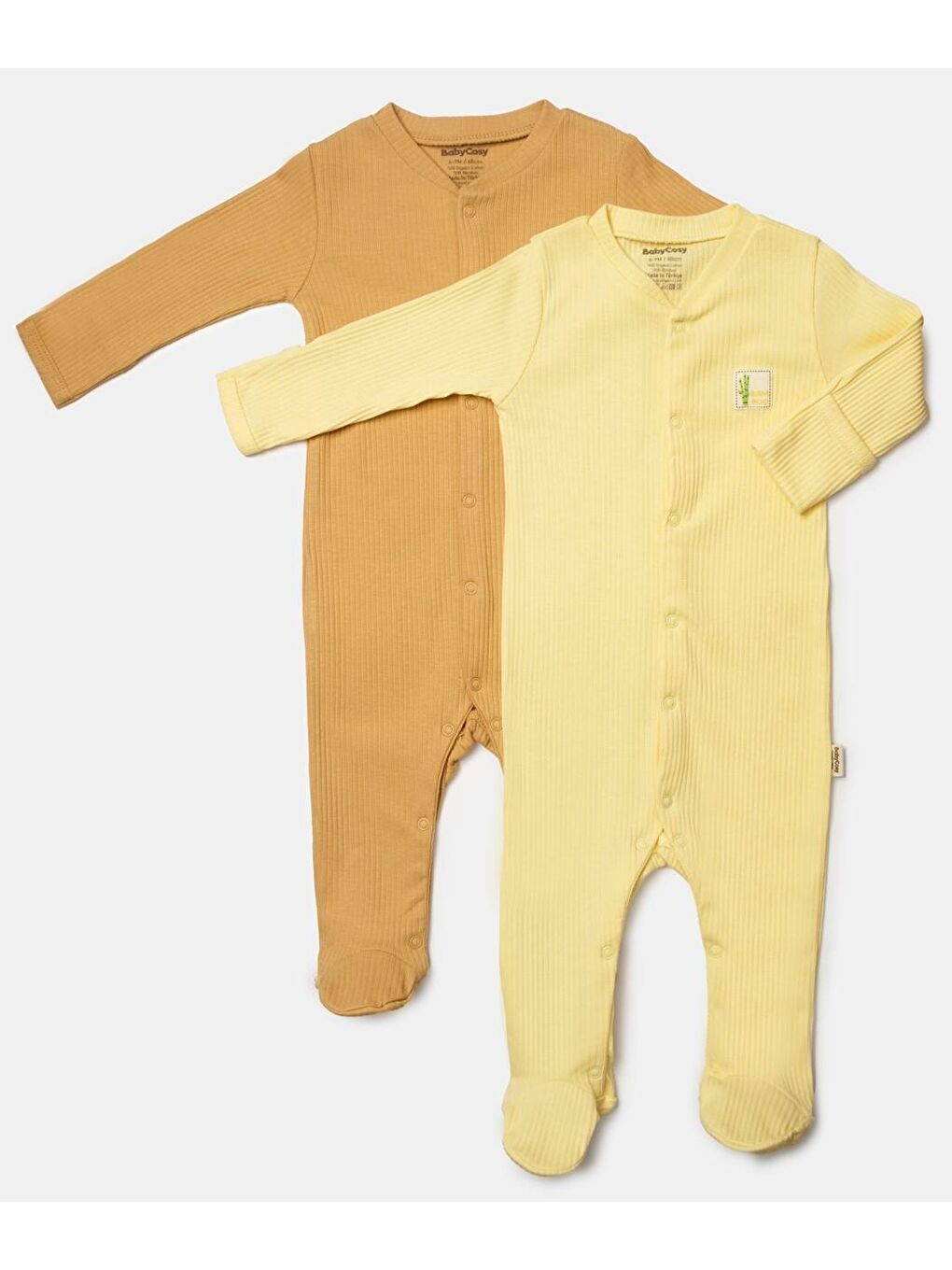 Sarı Organik 2'li Patikli Tulum CSYB9034-1