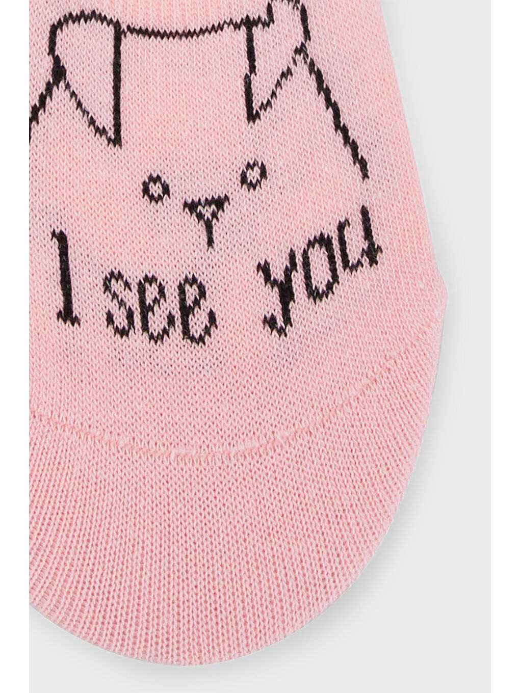 Pembe Desenli Yumuşak Pamuklu Örme Babet Çorap 0070005-1
