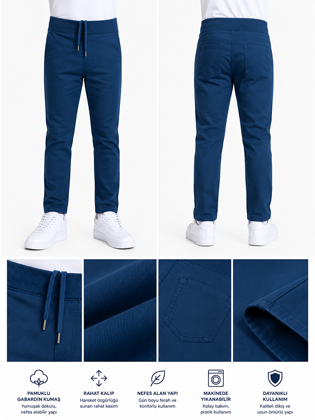 İndigo Erkek Çocuk Okul Pantolonu Unisex-4
