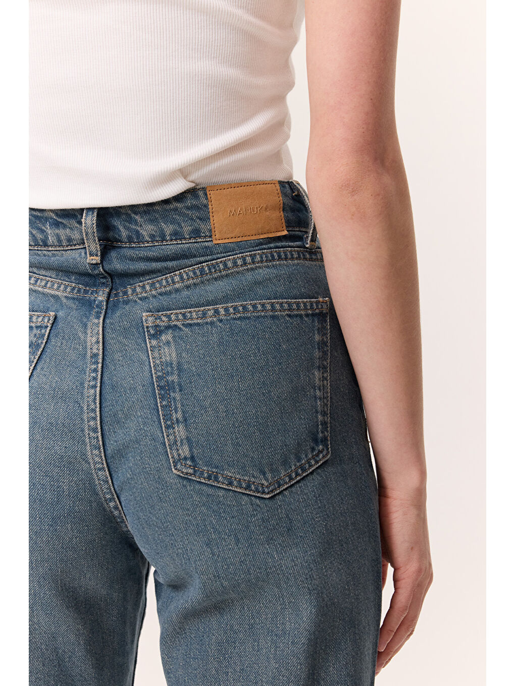 Uzun Paça Straıght Jean Gri Mavi-5