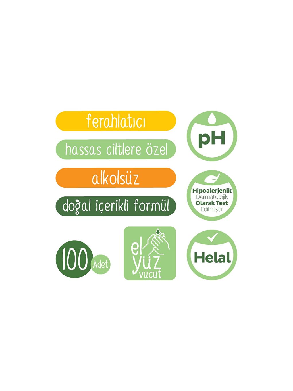 Natural Kişisel Bakım Havlusu 100 Yaprak-3