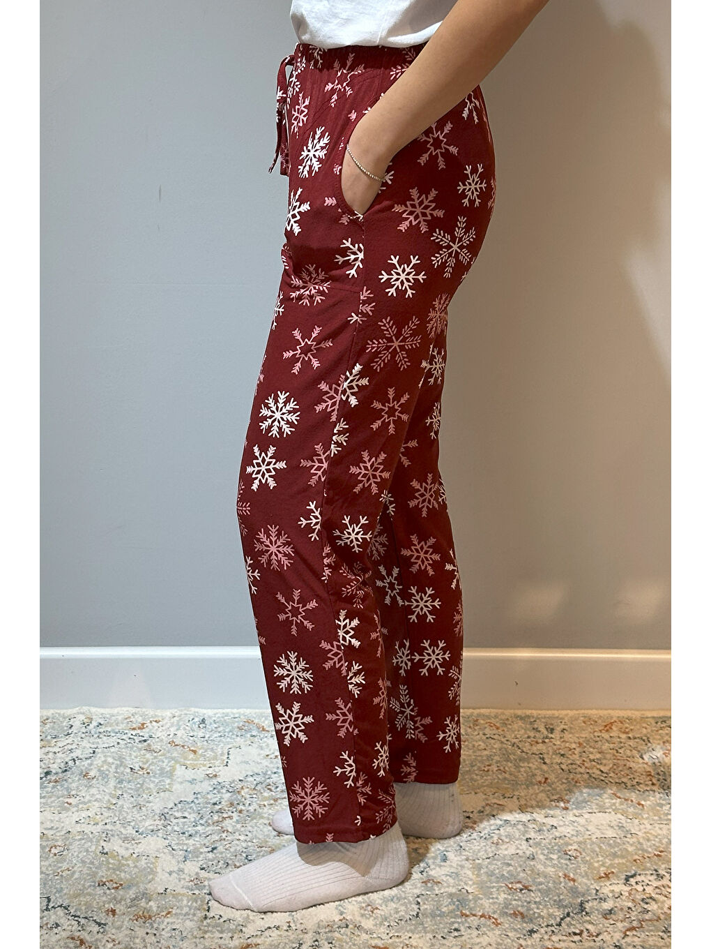 Kadın Süet Tek Alt 120 Kar Bordo-1