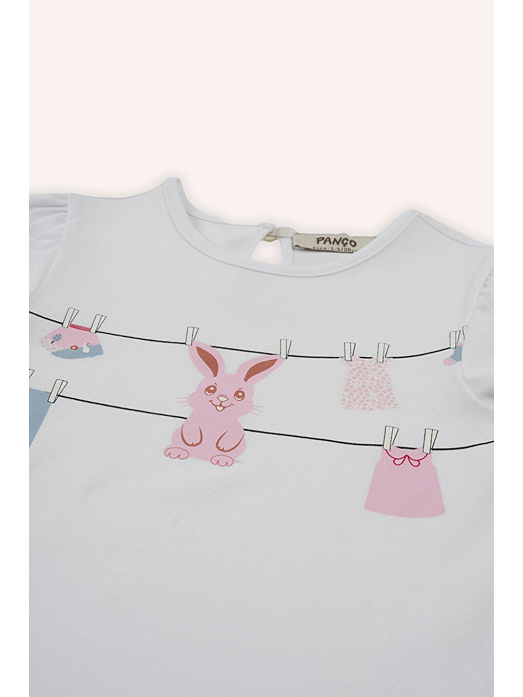 Kız Çocuk Baskı Detaylı T-Shirt Beyaz-1