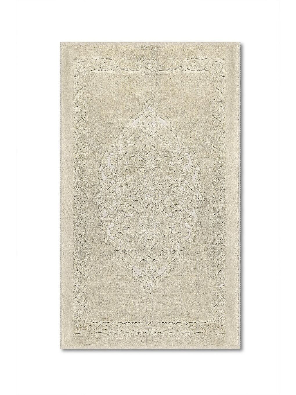 Pamukkale Doğal Pamuklu 2'li Banyo Paspas & Halı Seti 60x100+50x60 Cm - Bej-1