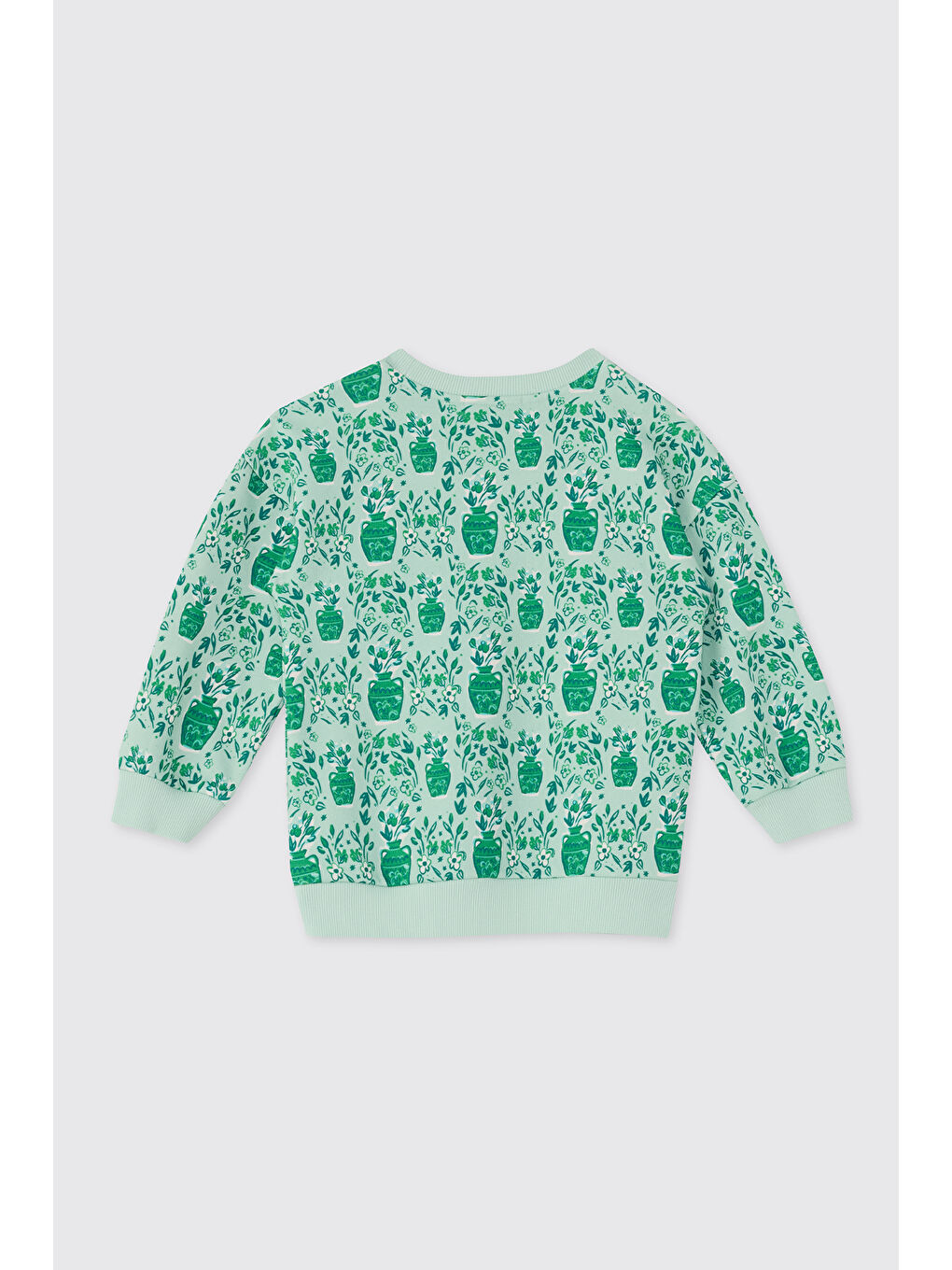 Yeşil Kız Bebek Desenli Mint Sweatshirt-1