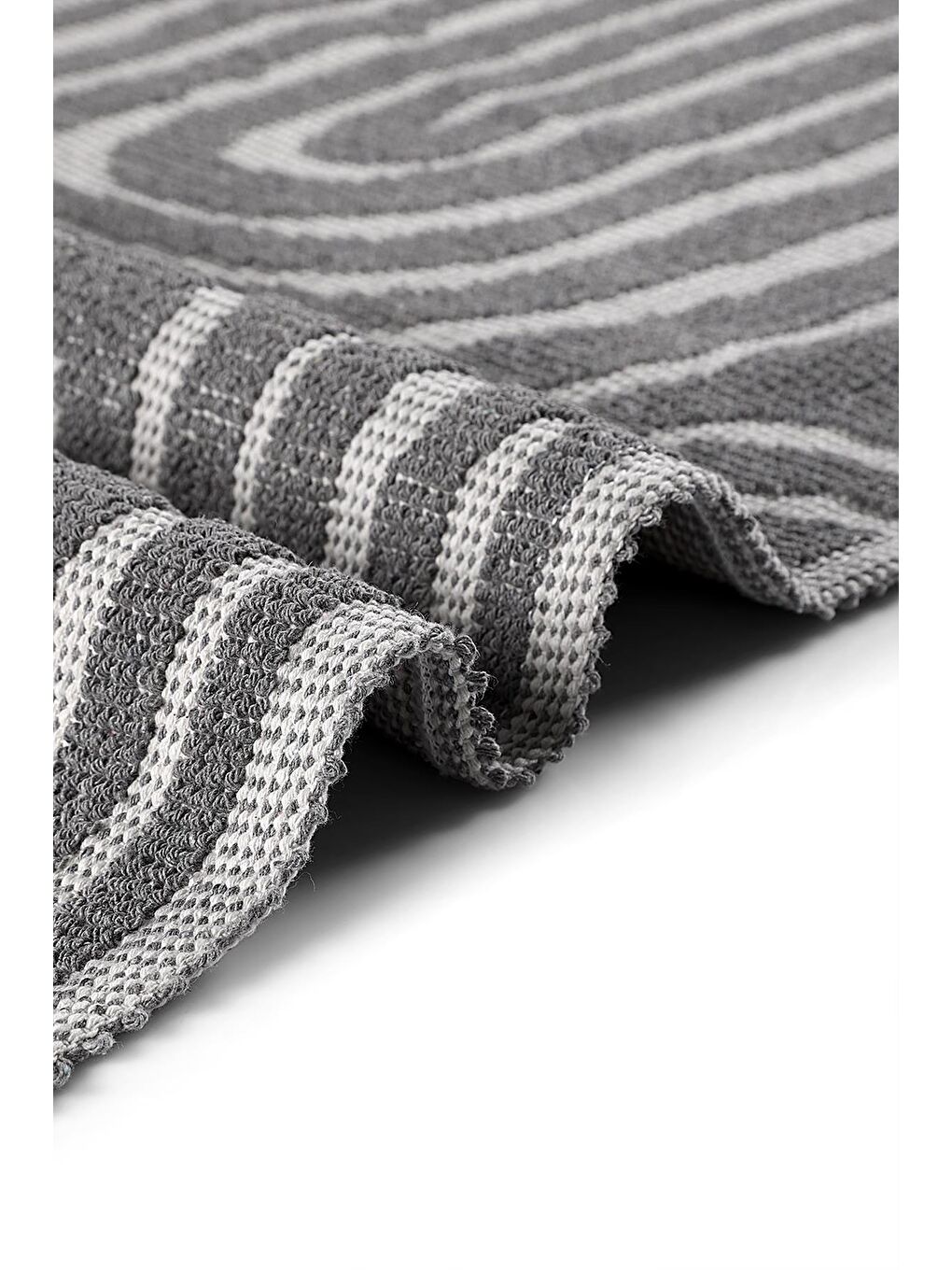 Gela Doğal Pamuklu 2'li Banyo Paspas & Halı Seti 60x100 50x60 Gri-3