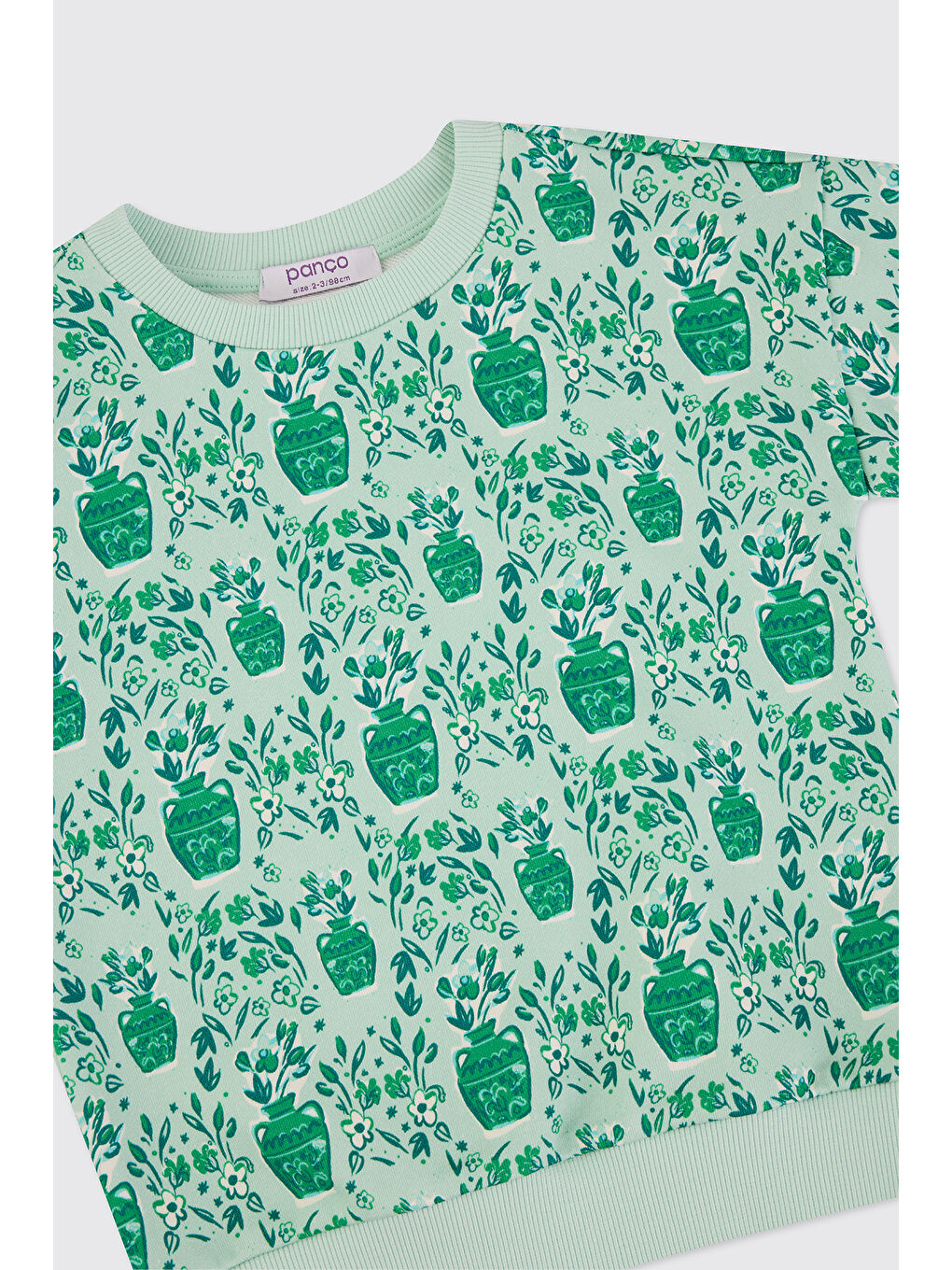 Yeşil Kız Bebek Desenli Mint Sweatshirt-2