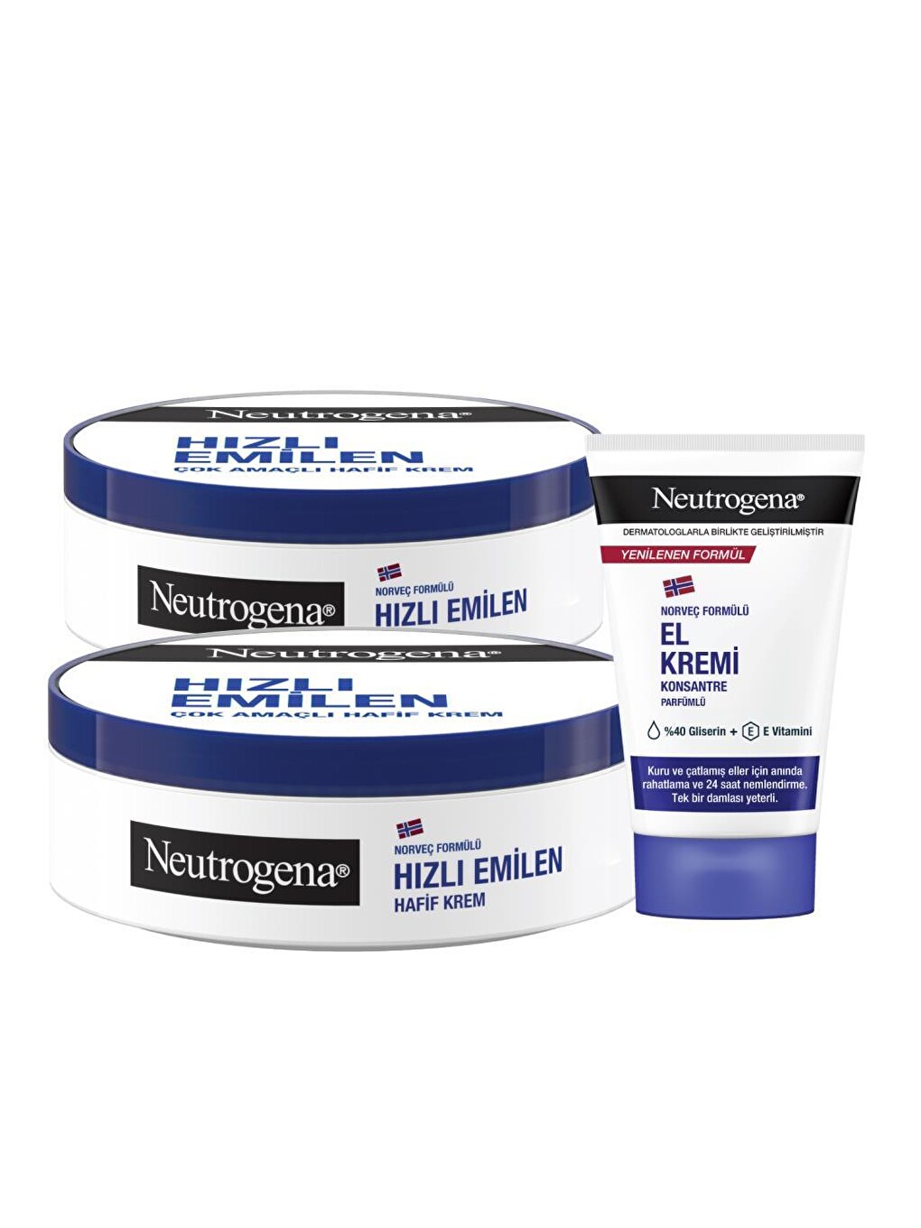 Hızlı Emilen Bakım Kremi x2 Adet + El Kremi Parfümlü 50 ml
