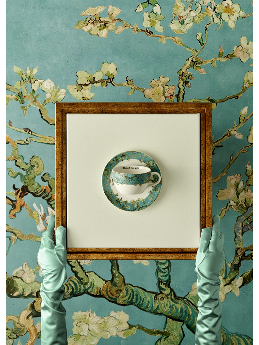 Van Gogh Almond Blossom 2'li Çay Fincanı Seti Turkuaz (270 Cc)-1