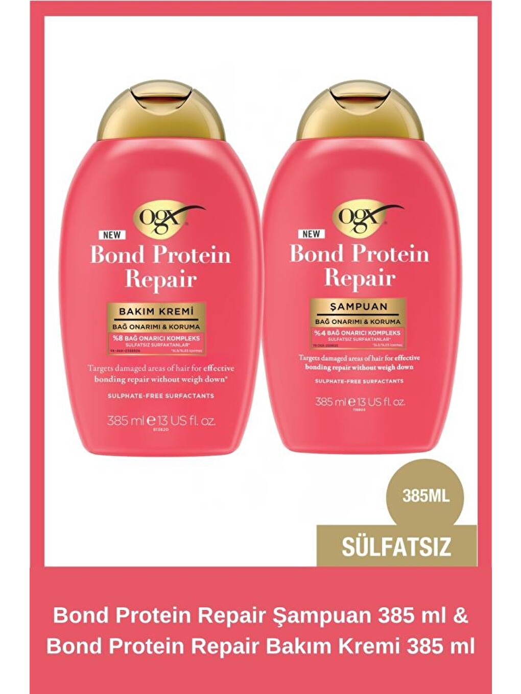 Bond Protein Repair Şampuan 385 ml + Bond Protein Repair Bakım Kremi 385 ml