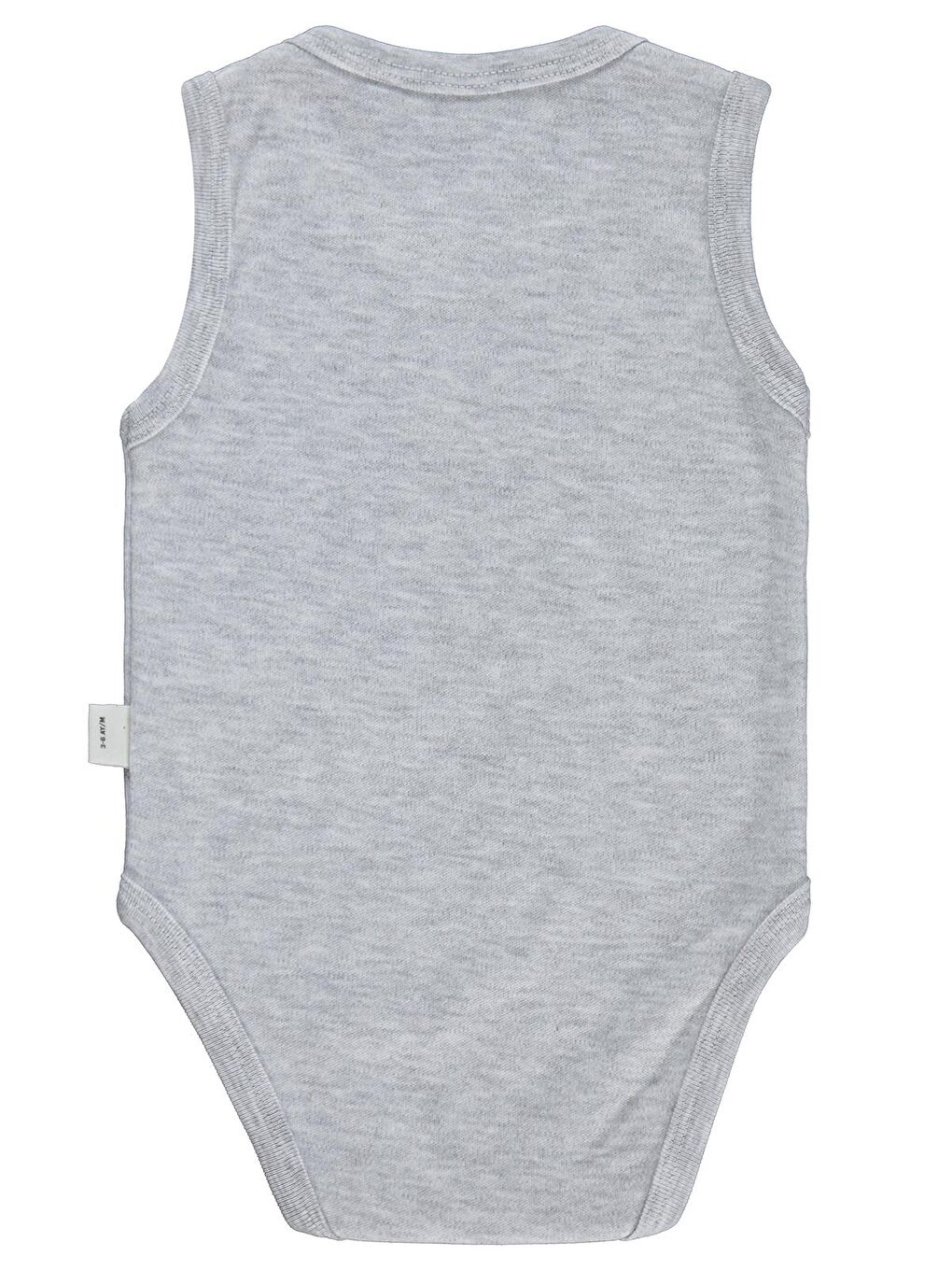 Baby Aslan Baskılı 0-3 Yaş Çıtçıtlı Badi - Gri 18-24 Ay-1