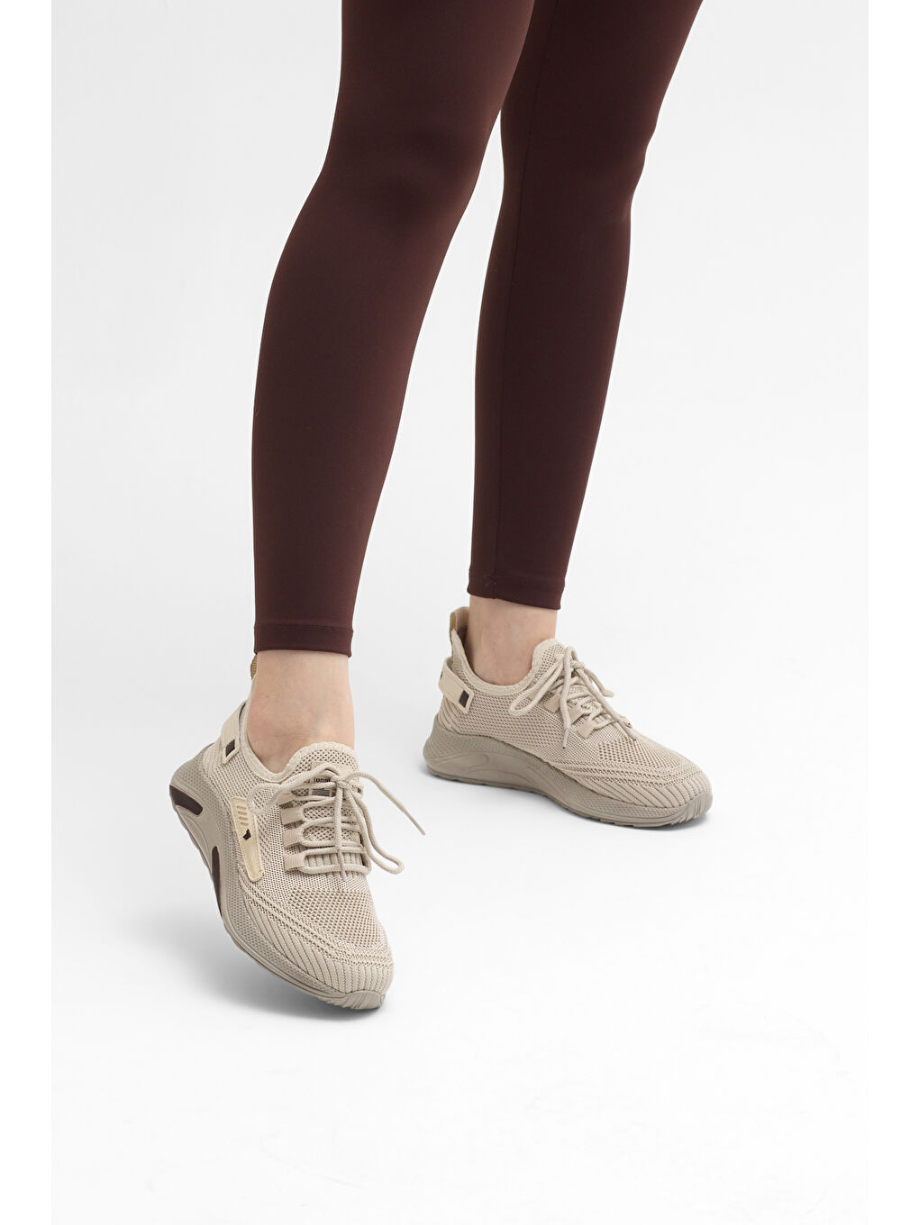 Erkek Bej Esnek Konforlu Rahat Kalıp Spor Ayakkabı-2