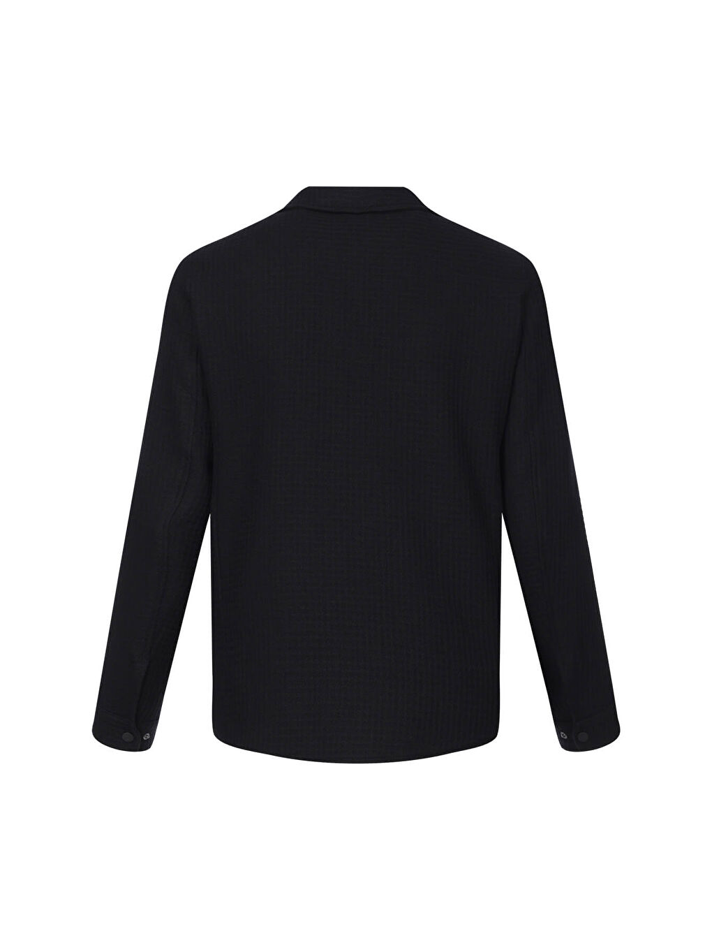 Siyah Regular Fit Hakim Yaka Yünlü Kaşe Mont-2